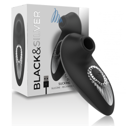 BLACKandSILVER - DRAKE DELUXE SUCKING VIBE RICARICABILE IN SILICONE NERO