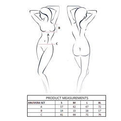 PASSION - ANUVERA REGGISENO PERIZOMA NERO S-M