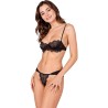 PASSION - TIVOLEA REGGISENO PERIZOMA NERO S-M