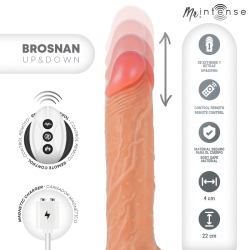 MR INTENSE - BROSNAN RÉALISTE MULTIFONCTIONNEL AVEC VIBRATION, TÉLÉCOMMANDE HAUT-BAS, 22 CM - OU - 4 CM