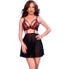 CHILIROSE - CR 4869 BABYDOLL SCHWARZ-ROT S