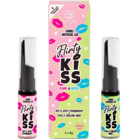 SECRETPLAY - FLIRTY KISS GELS WITH ORAL SEX EFFECTS STRAWBERRY and MINT 2 x 8 GR