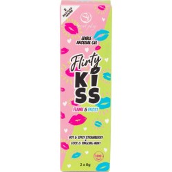 SECRETPLAY - GELS COQUINS BAISERS AVEC EFFETS DE SEXE ORAL FRAISE and MENTHE 2 X 8 GR