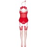 LIVCO CORSETTI FASHION - LIMPID SNOWFLAKES LC 90604 BODY STOCKINGS CHRISTMAS HEADBAND S-M