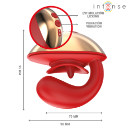 INTENSE - VIBRATEUR and STIMULATEUR MARIAH EN FORME DE U 10 VIBRATIONS ROUGE