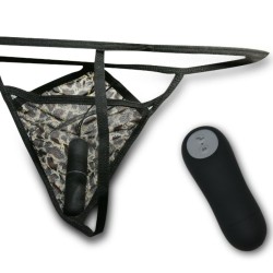 BAILE - THONG WITH VIBRATING BULLET AND REMOTE CONTROL BLACK