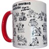 DIABLO PICANTE - WHITE KAMASUTRA POSITIONS MUG WITH RED HANDLE 370 ML