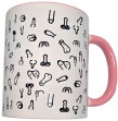 DIABLO PICANTE - WHITE PENIS MUG WITH PINK HANDLE 370 M DIABLO PICANTE - WHITE PENIS MUG WITH PINK HANDLE 370 M