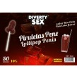 DIABLO GOLOSO – 50 PENIS-LOLLIPOPS RON-COLA-GESCHMACK 10 ALKOHOL