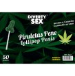 DIABLO GOLOSO - 50 PENIS-LOLLIPOPS MIT CANNABIS-AROMA DIABLO GOLOSO - 50 PENIS-LOLLIPOPS MIT CANNABIS-AROMA
