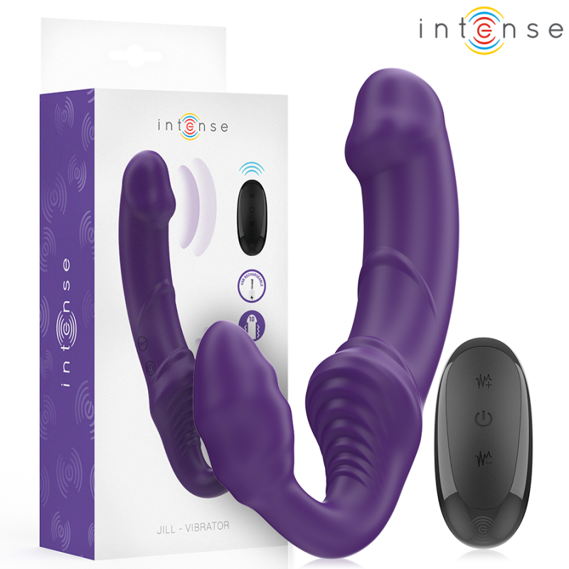 INTENSE - JILL VIBRADOR DOBLE 20 CM VIOLETA CONTROL REMOTO INTENSE - JILL VIBRADOR DOBLE 20 CM VIOLETA CONTROL REMOTO