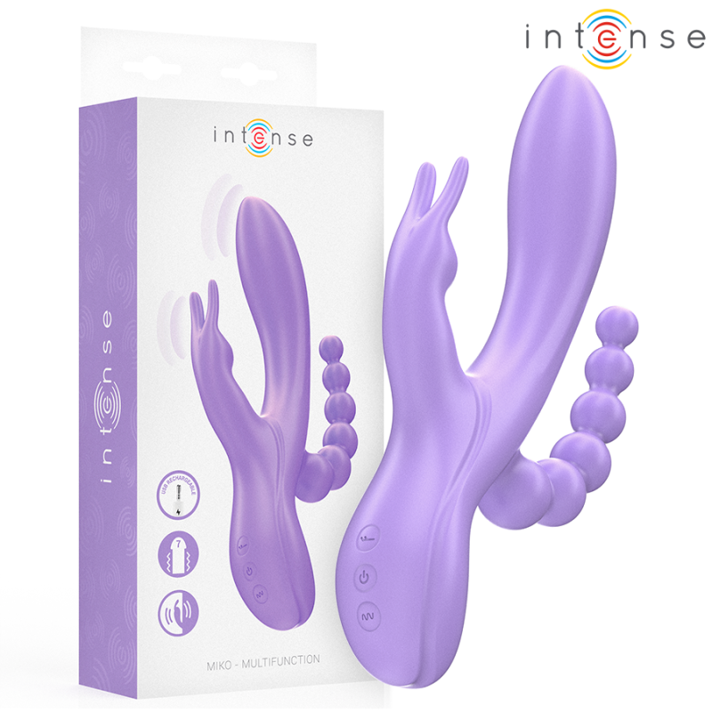 INTENSE - MIKO TRIPLE VIBRATOR RABBIT and STIMULATOR and ANAL 7 VIBRATIONS PURPLE INTENSE - MIKO TRIPLE VIBRATOR RABBIT and STIMULATOR and ANAL 7 VIBRATIONS PURPLE