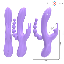 INTENSE - MIKO TRIPLE VIBRATOR RABBIT and STIMULATOR and ANAL 7 VIBRATIONS PURPLE