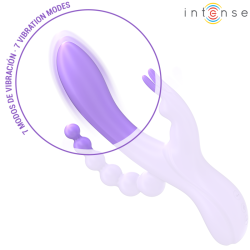 INTENSE - MIKO TRIPLE VIBRATOR RABBIT and STIMULATOR and ANAL 7 VIBRATIONS PURPLE