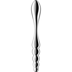 SATISFYER - STAR FORCE 1 GODEMICHET DOUBLE EN ACIER INOXYDABLE