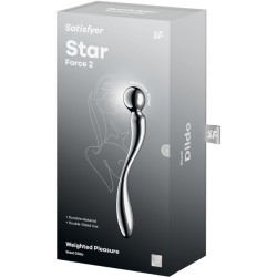 SATISFYER - STAR FORCE 2 GODEMICHET DOUBLE EN ACIER INOXYDABLE