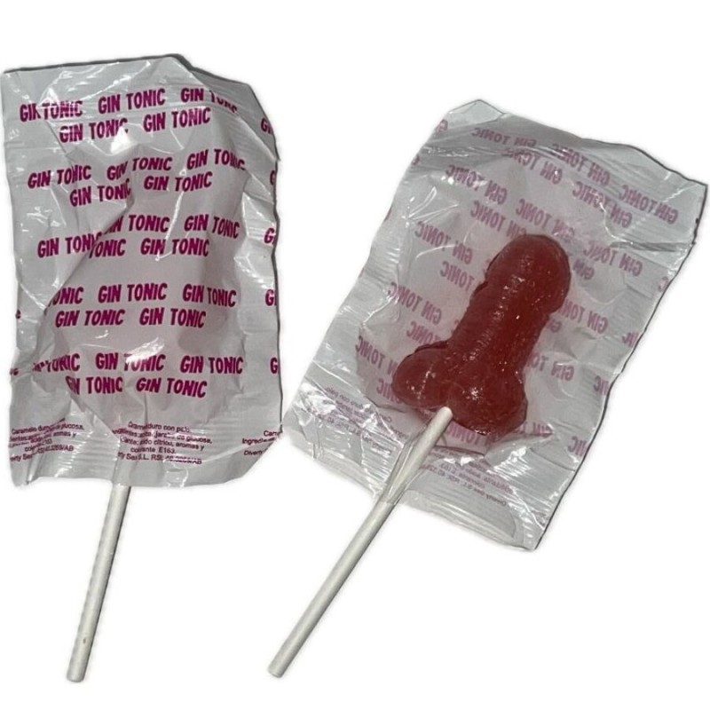 DIABLO GOLOSO – 1 PENIS-LOLLIPOP GIN TONIC ERDBEERGESCHMACK 10 ALKOHOL