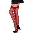 LEG AVENUE - BAS PORTE-JARRETELLES 1957 À FLEURS ROUGES - TAILLE UNIQUE LEG AVENUE - BAS PORTE-JARRETELLES 1957 À FLEURS ROUGES - TAILLE UNIQUE
