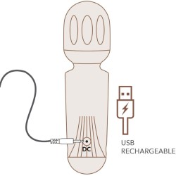 ROCKS-OFF - MINI BAGUETTE RECHARGEABLE 16 FONCTIONS TULIPE NOIRE