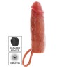 GET REAL - MANCHON PÉNIS VIBRANT EN SILICONE HYDRATANT CARAMEL 16 CM