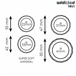 ADDICTED TOYS - ENSEMBLE DANNEAUX PÉNIS TEXTURÉS, 4 TAILLES