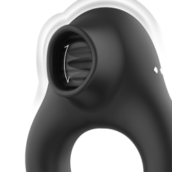 BLACKandSILVER - SILICONE VIBRATOR RING 3 MOTORS RECHARGEABLE BLACK