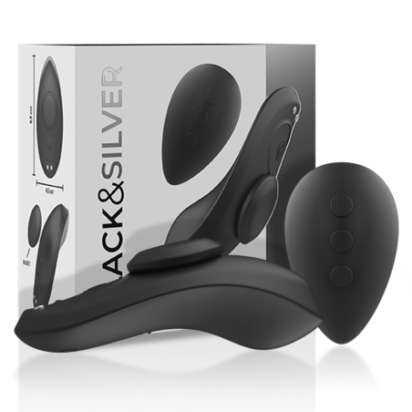 BLACKandSILVER - PRESTON WIEDERAUFLADBARER SILIKON-VIBRATOR-PANTIE SCHWARZ