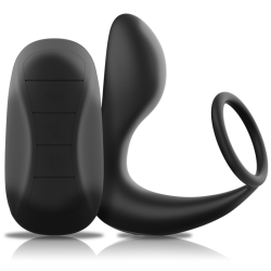 BLACKandSILVER - MASSAGGIATORE ANALE CON TELECOMANDO RICARICABILE IN SILICONE NERO