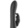 BLACKandSILVER - DJ. STIMULATEUR DE LAPIN RECHARGEABLE EN SILICONE ADAM NOIR