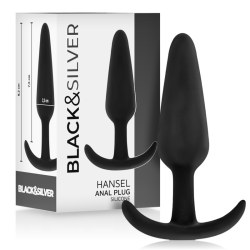 BLACKandSILVER - BOUCHON ANAL EN SILICONE HANSEL AVEC PETITE POIGNÉE