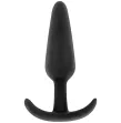 BLACKandSILVER - HANSEL SILICONE ANAL PLUG WITH SMALL HANDLE BLACKandSILVER - HANSEL SILICONE ANAL PLUG WITH SMALL HANDLE