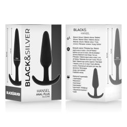 BLACKandSILVER - HANSEL SILICONE ANAL PLUG WITH SMALL HANDLE