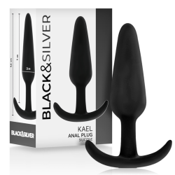 BLACKandSILVER - KAEL SILICONE ANAL PLUG WITH MEDIUM HANDLE