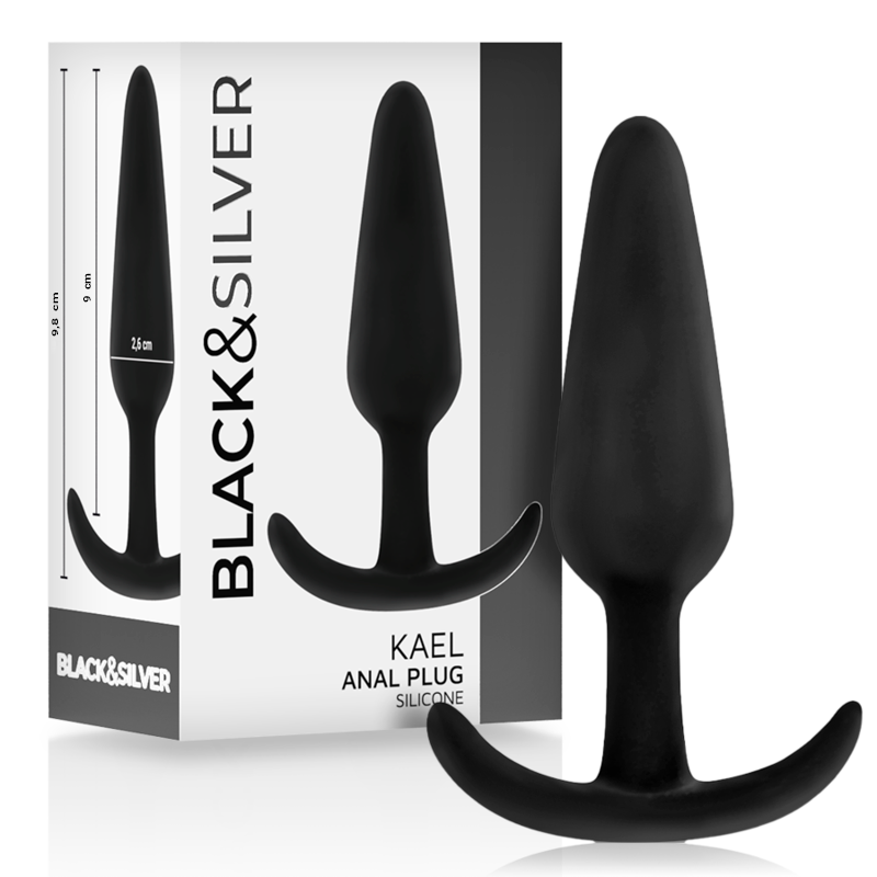 BLACKandSILVER - PLUG ANAL EN SILICONE KAEL AVEC POIGNÉE MOYENNE