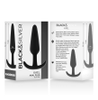 BLACKandSILVER - KAEL SILIKON ANALPLUG MIT MITTLEREM GRIFF BLACKandSILVER - KAEL SILIKON ANALPLUG MIT MITTLEREM GRIFF