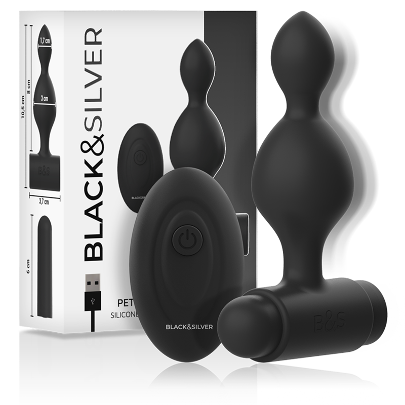 BLACKandSILVER - TELECOMANDO TELECOMANDO CON PLUG ANALE IN SILICONE PICCOLO TUCKER