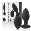 BLACKandSILVER - TELECOMANDO ROTATORE ANALE IN SILICONE CON TAPPO POZZETTI BLACKandSILVER - TELECOMANDO ROTATORE ANALE IN SILICONE CON TAPPO POZZETTI