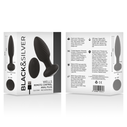 BLACKandSILVER - WELLS PLUG SILICONE ANAL ROTATOR REMOTE CONTROL