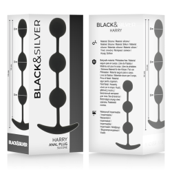 BLACKandSILVER - CHAPELET ANAL HARRY 3 SPHÈRES EN SILICONE 14 CM