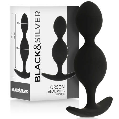 BLACKandSILVER - PLUG ORSON SILICONE 2 ONDES ANAL 9 CM