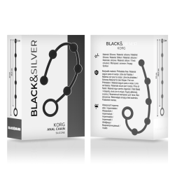 BLACKandSILVER - KORG ANAL ROSARY SILICONE INITIATION 21 CM