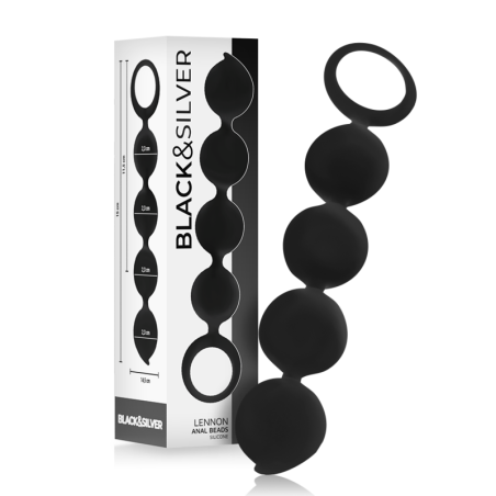BLACKandSILVER - CHAPELET ANAL LENNON 4 SPHÈRES SILICONE 15 CM