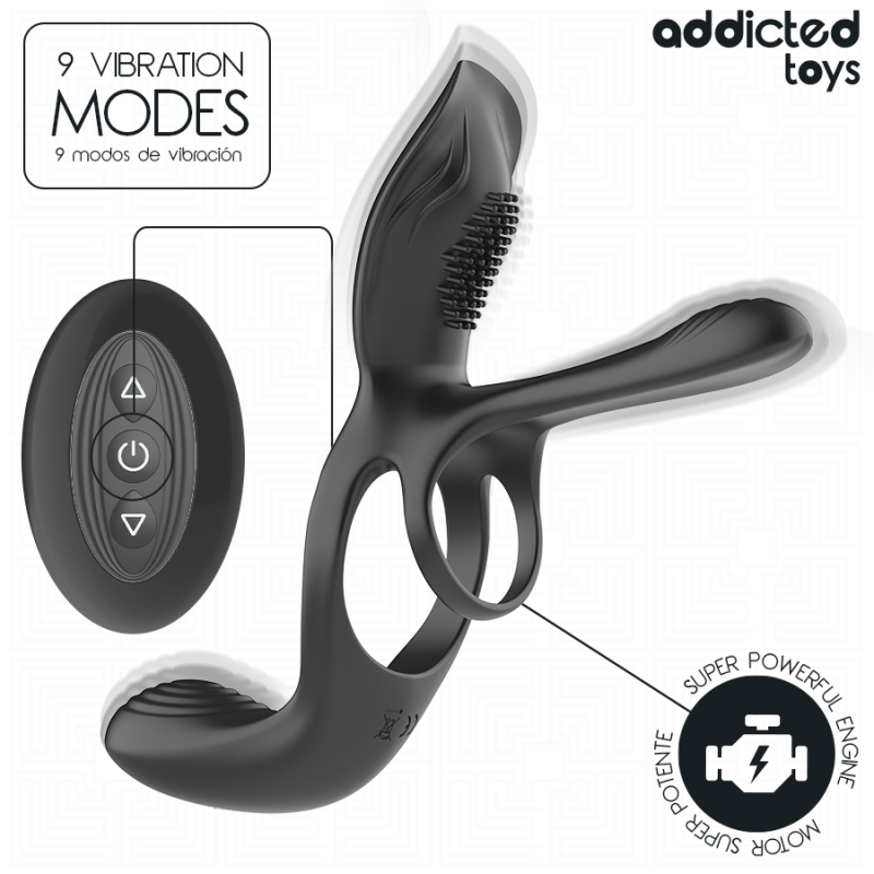 ADDICTED TOYS - ANNEAU DOUBLE PÉNIS AVEC STIMULATEUR CLITORIAL ADDICTED TOYS - ANNEAU DOUBLE PÉNIS AVEC STIMULATEUR CLITORIAL