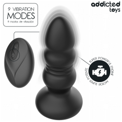 ADDICTED TOYS - TAPPO ANALE ROTANTE E VIBRANTE, LUCE LED, TELECOMANDO