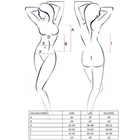 PASSION - WOMAN HELLEN BLACK CORSET SIZE L-XL