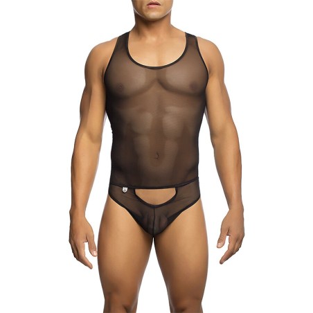 MOB - TRANSPARENTER SCHWARZER BODYSHEER GRÖSSE L-XL