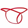 MOB - RED TEAR-SHAPED THONG SIZE L-XL