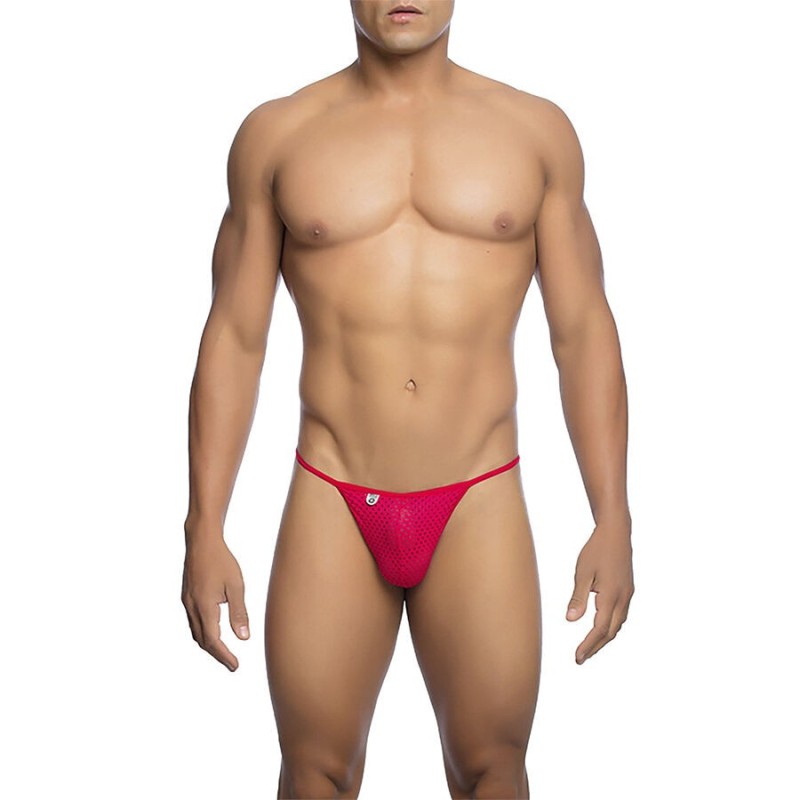 MOB - STRING V EN MICROFIBRE ROUGE TAILLE L-XL