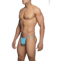 MOB - TRANSPARENT T-SHAPED THONG AQUA SIZE L-XL