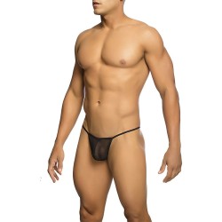 MOB - TRANSPARENT T-SHAPED THONG BLACK SIZE L-XL